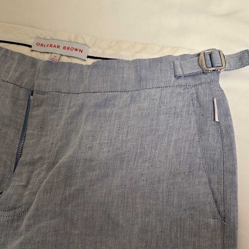 Orlebar Brown Sky Blue Linen Pants Chinos